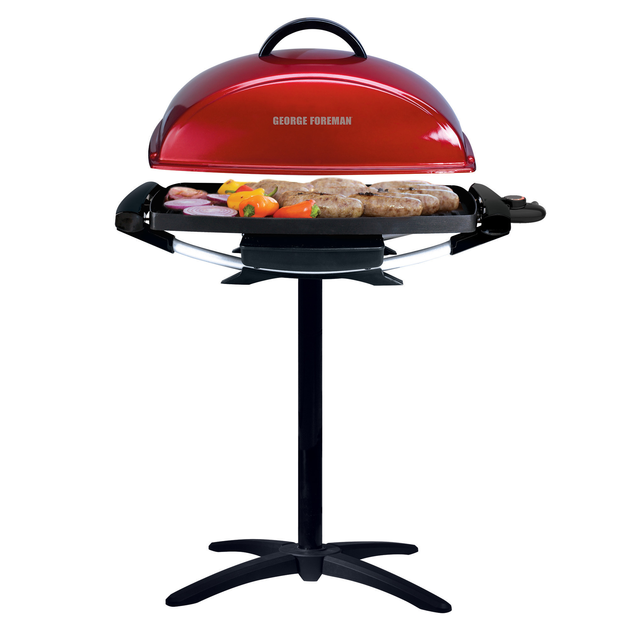 Indoor Outdoor 12 Serving Rectangular Electric Grill Red George Foreman